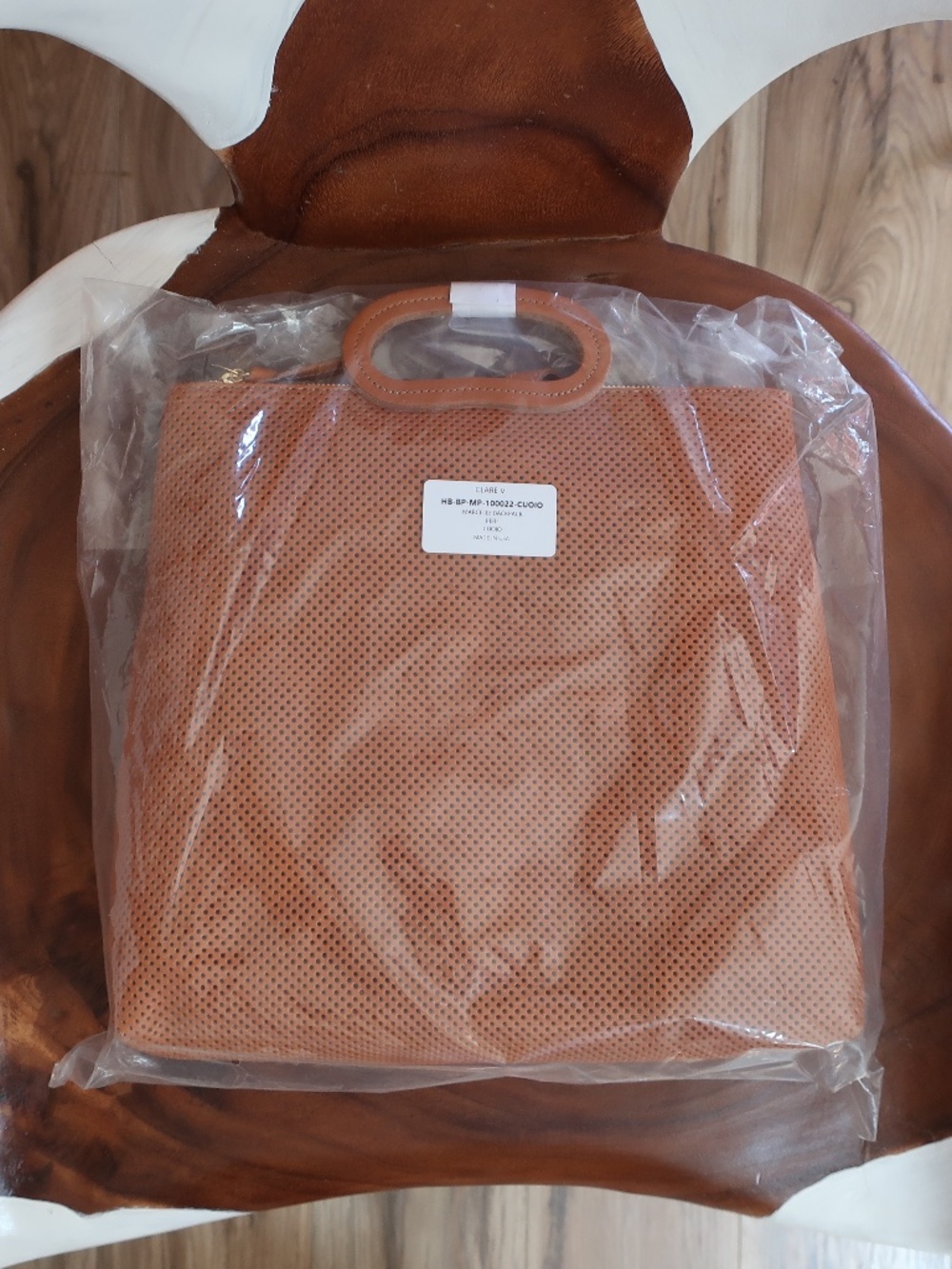 Clare V. Marcelle backpack in Perforated Cuoio Leather